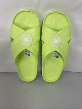 Converse adult Neon Lime Cross-Strap Slide Sandals